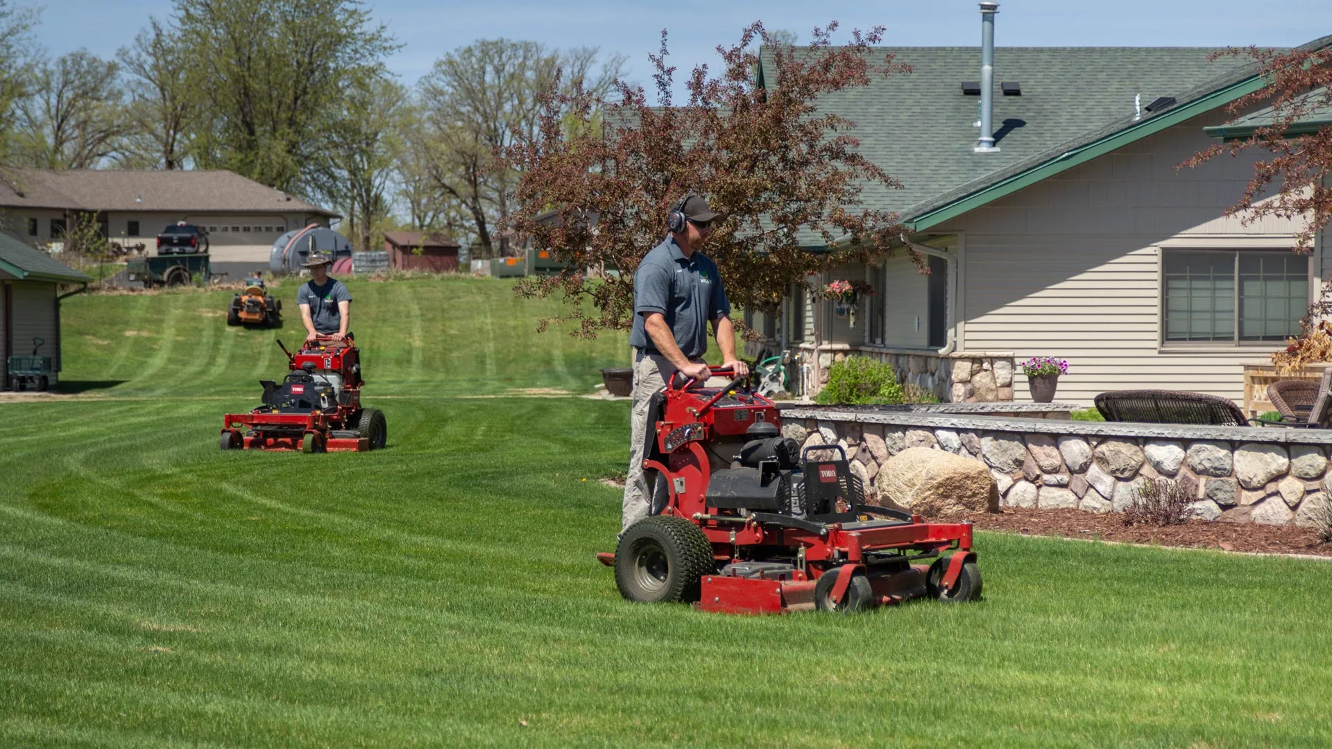 Property in Detroit Lakes, MN that has a regular lawn mowing and maintenance package with Miller Yard Care & Construction.